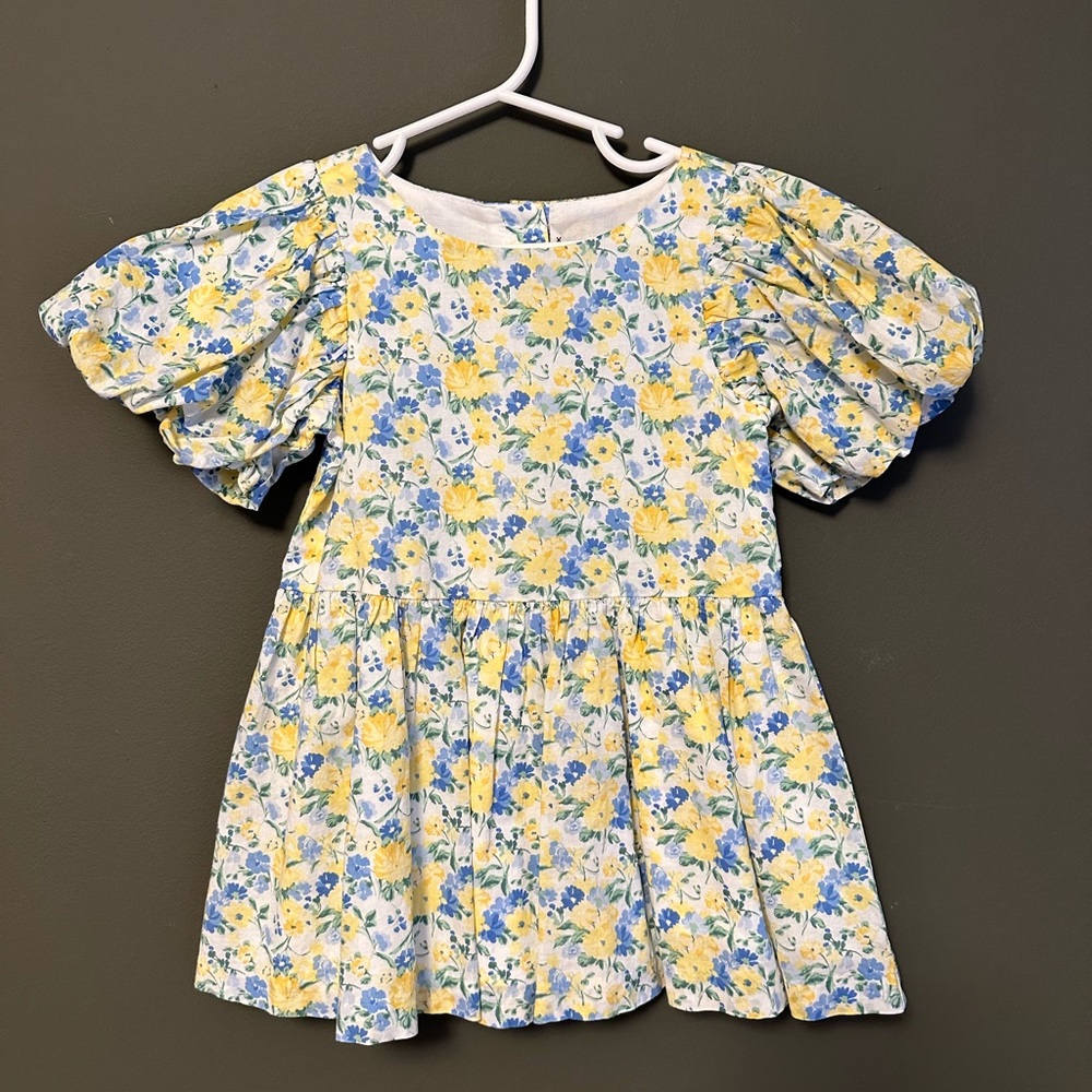 Janie and Jack Floral Puff Sleeve Dress Size 2T
